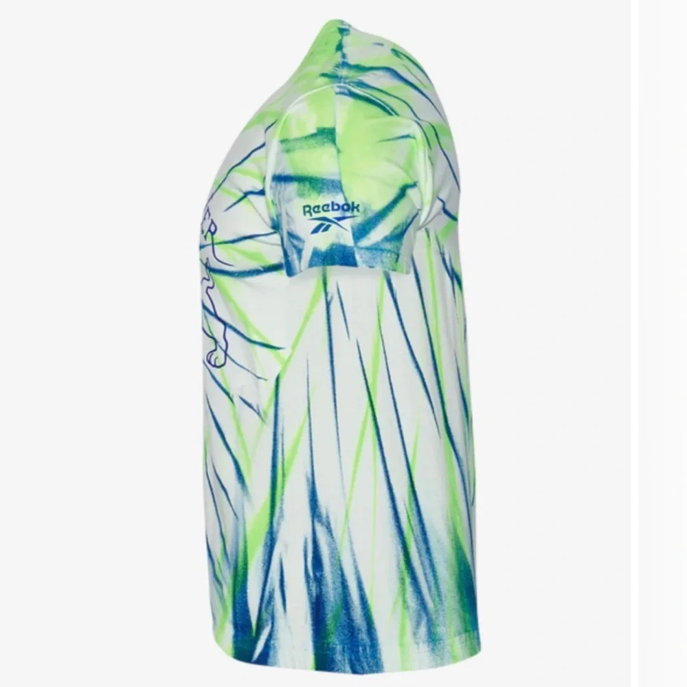 Reebok Allen Iverson Bulldog T-Shirt - Brand New White,Green & Blue - Tie Dye - Picture 2 of 8